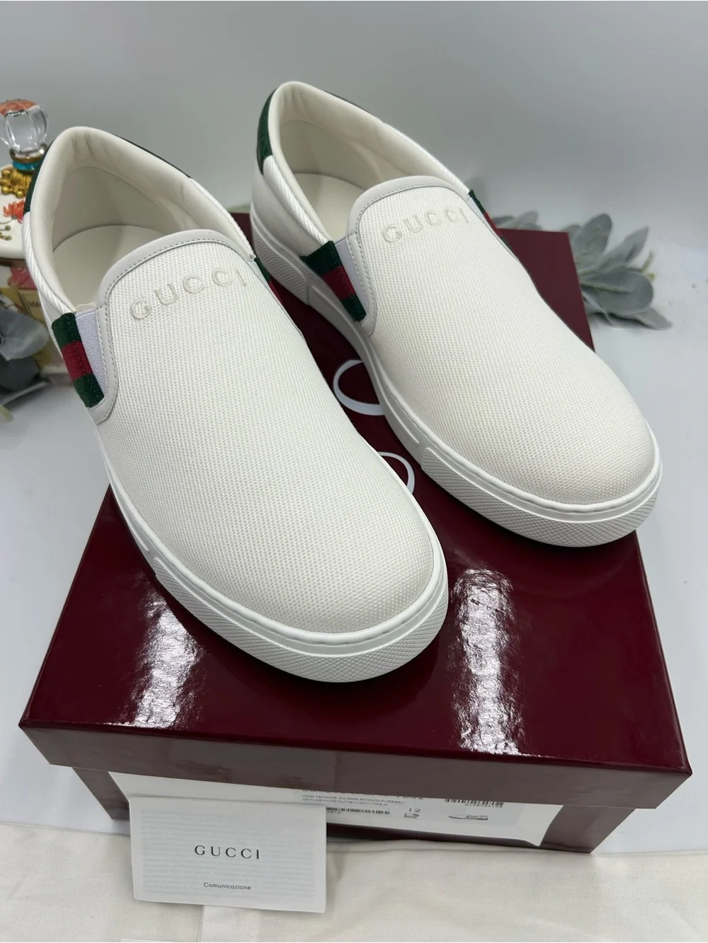 Men's Gucci ace slip on sneakers size 12 fits 12.5 US made in Italy